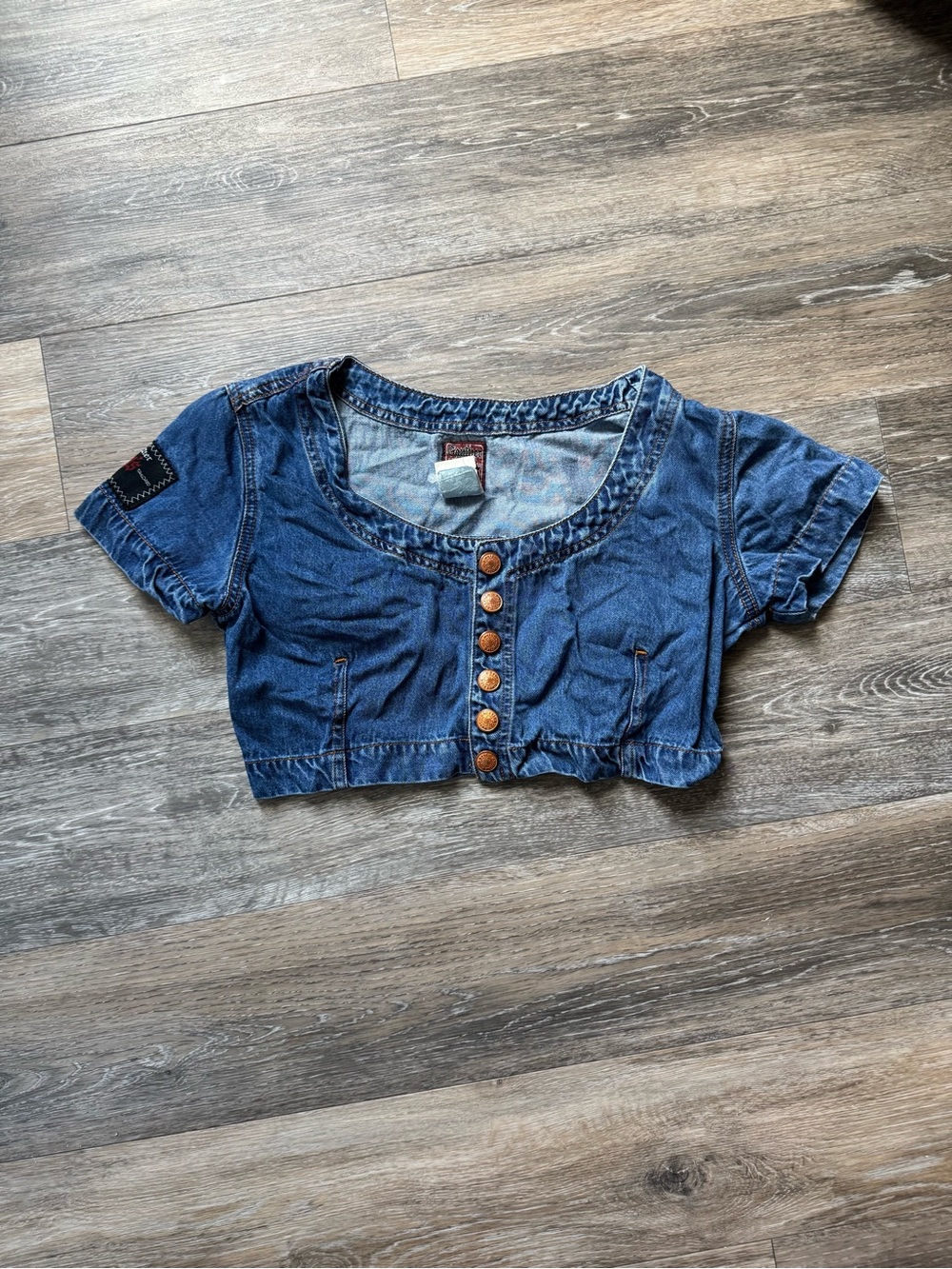 Jean Paul Gaultier vintage cropped jean top sz Small